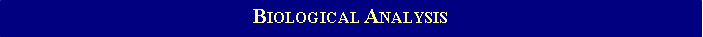 Text Box: BIOLOGICAL ANALYSIS