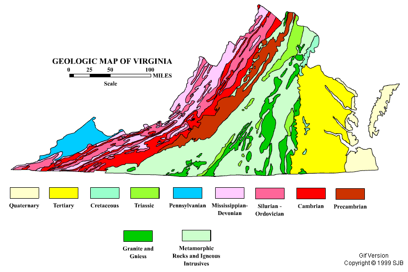 Physiographic Geologic Provinces Of Virginia